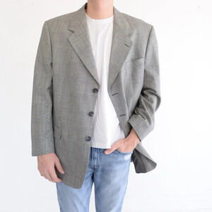 Vintage Moores 100% Wool Grey  Three Button Blazer Size 44R